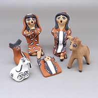 Six-piece polychrome nativity set
 by Felicia Fragua of Jemez