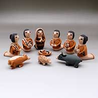 An 11-piece Jemez/Santo Domingo nativity
 by Angel Bailon of Santo Domingo, Laguna and Jemez