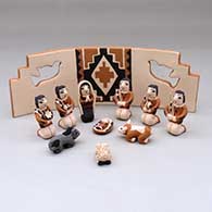 An eleven piece Jemez-style nativity
 by Angel Bailon of Jemez