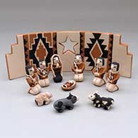 An eleven piece Jemez-style nativity
 by Angel Bailon of Jemez