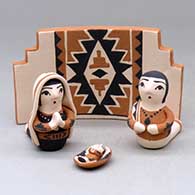 A four piece Jemez-style nativity
 by Angel Bailon of Jemez