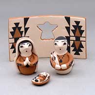 A four piece Jemez-style nativity
 by Angel Bailon of Jemez