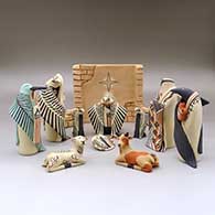An eleven piece Eagle clan nativity
 by Loren Wallowing Bull of Jemez