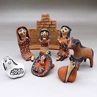 An eight piece Jemez style nativity set
 by Felicia Fragua of Jemez
