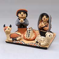 A one piece Jemez nativity tableau
 by Chrislyn Fragua of Jemez