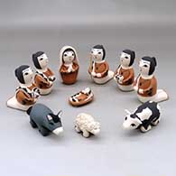 An eleven piece Jemez-style nativity set
 by Angel Bailon of Jemez