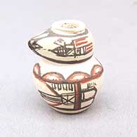 Polychrome miniature jar with geometric design
 by Thomas Natseway of Laguna