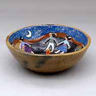 A polychrome Navajo Lifestyle bowl
 by Elizabeth Manygoats of Dineh