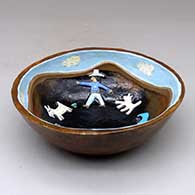 A polychrome Dineh Lifestyle bowl
 by Elizabeth Manygoats of Dineh