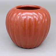 Red melon jar with twenty-four ribs
 by Alvin Baca of Santa Clara