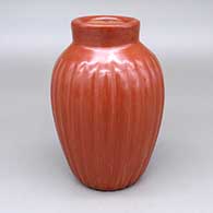 Red melon jar with twenty-four ribs
 by Alvin Baca of Santa Clara