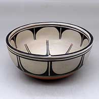 A polychrome chili bowl decorated with a geometric design inside and out
 by Thomas Tenorio of Santo Domingo