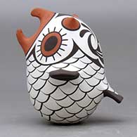 A small polychrome owl effigy, click or tap to see a larger version