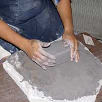 To be usable, the clay must be formed iunto a block and stored overnight