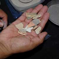 Pottery shards used to temper the clay