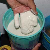 Soajking the white slip