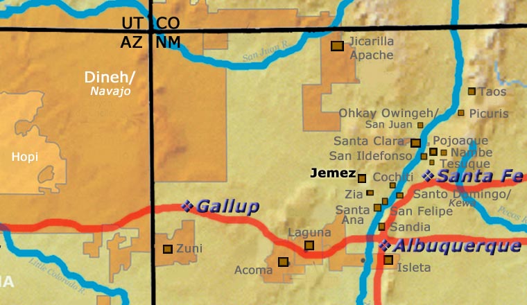 Location of Jemez Pueblo