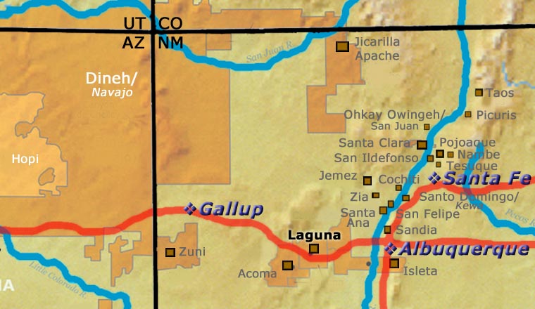 Location map of Laguna Pueblo